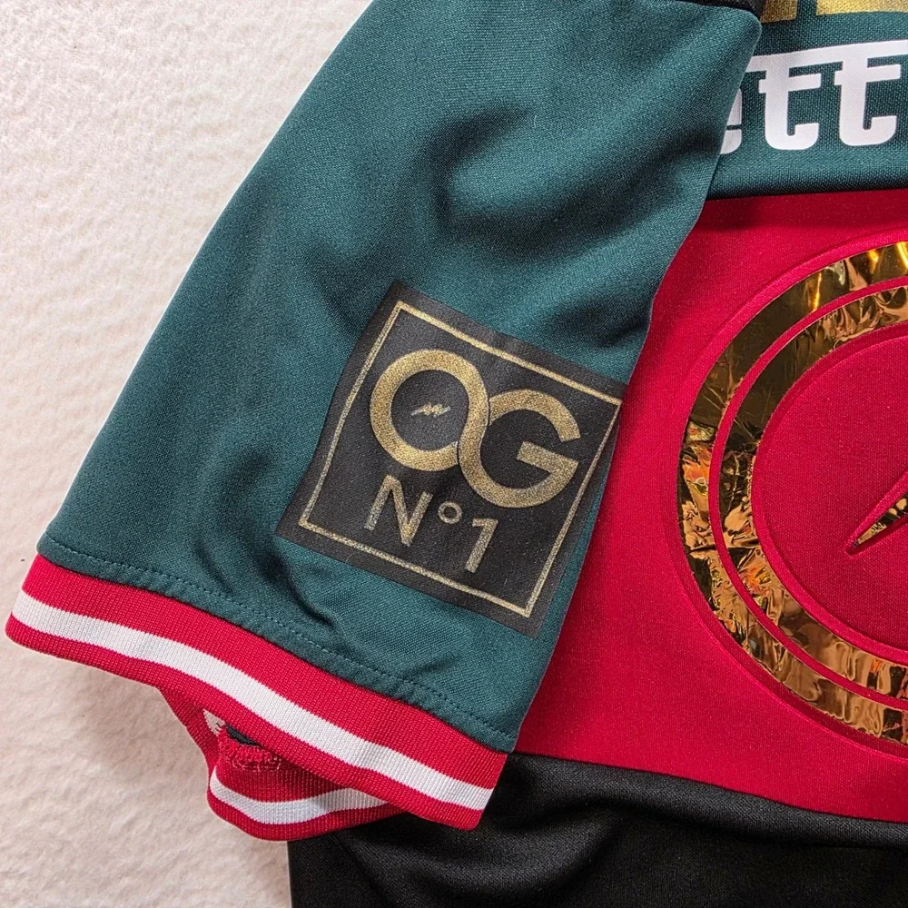 Contender Mens Streetwear Jersey XL‎ Green Red Black Gold Metallic OG Fetti N1